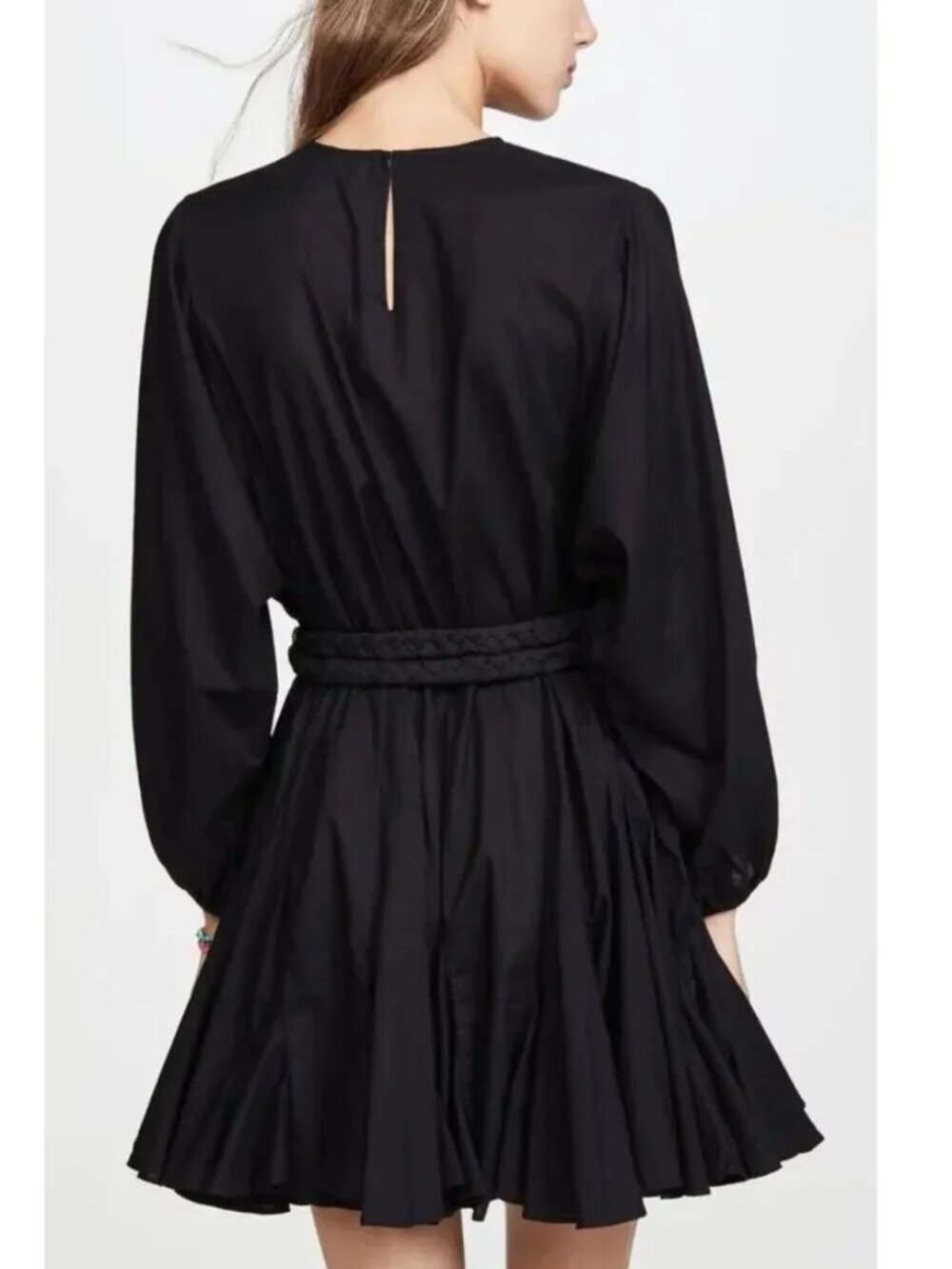 NEW $428 RHODE ELLA FLOWY COTTON MINI DRESS IN BLACK SIZE M - Picture 3 of 10